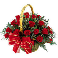 30 Red Roses Arrangement In A Basket