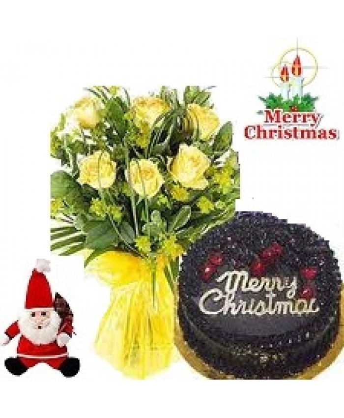 Christmas Special Yellow Roses Combo