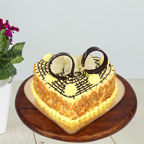 Heart Shaped Butter Scotch Cake