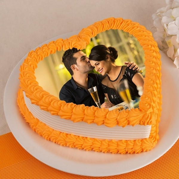 Photo Cake in Heart shape