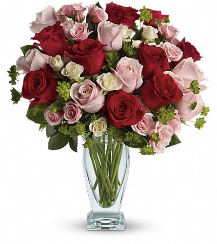 25 Mix Colour Roses In A Couture Vase