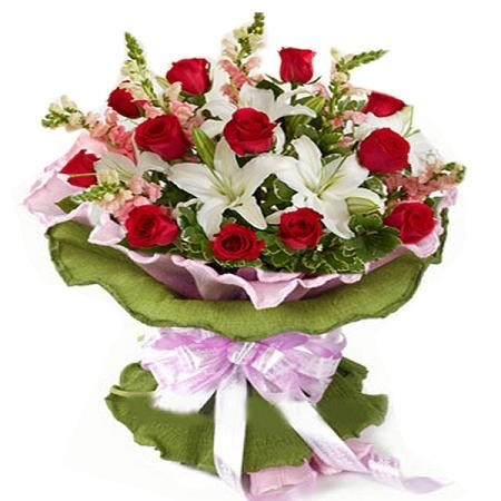 Lilies and Roses Bunch