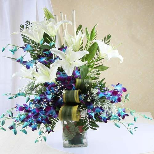 Orchid n Lilies vase