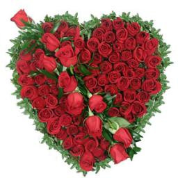 Heartshape Arrangement Of 100 Red Roses