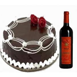 1 kg Chocolate Cake with Sula wine 