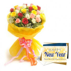 Roses With New Year Greeting