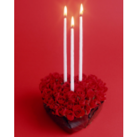 Heart Shape Rose with Candle