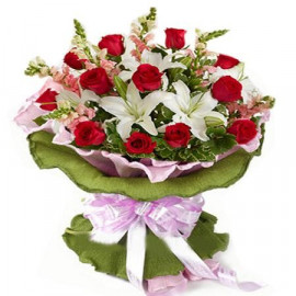 Lilies and Roses Bunch