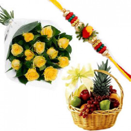 Rakhi with Fruit Basket