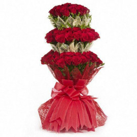 3 Tier Red Rose Bunch