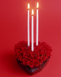 Heart Shape Rose with Candle