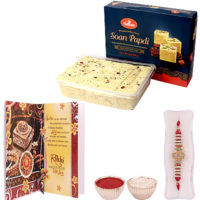 Traditional Rakhi with Soan Papdi