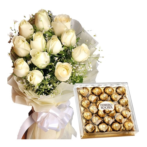 White roses n Chocolate